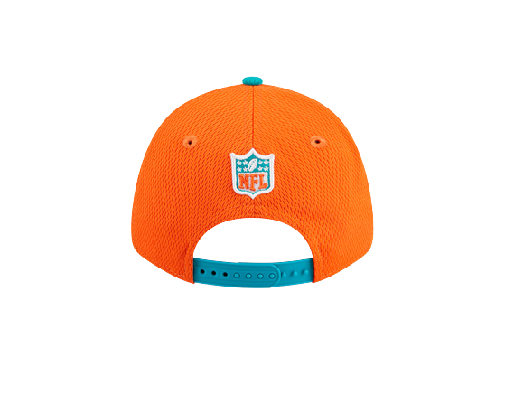 Miami Dolphins New Era 2023 Sideline 9FORTY Adjustable Hat - Orange/Aqua