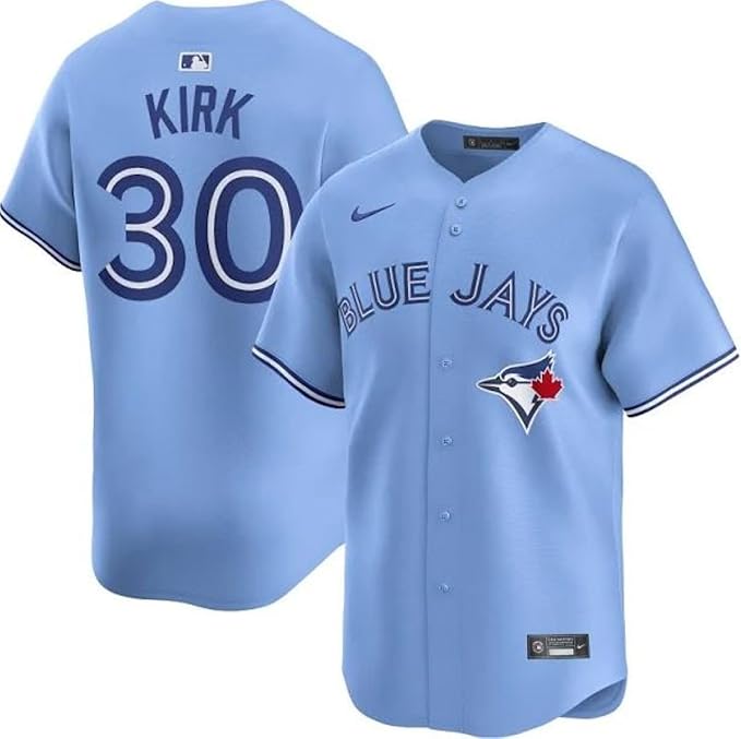 Nike Mens MLB Toronto Blue Jays Alejandro Kirk Alternate Limited Jersey Stitched Name and Number- Powder Blue