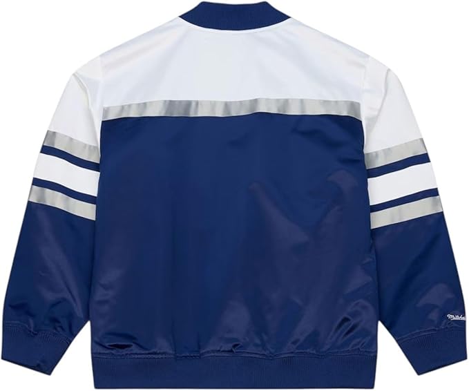 Mitchell & Ness NHL Toronto Maple Leafs Head Coach Lightweight Satin Full-Snap Jacket - Blue/White