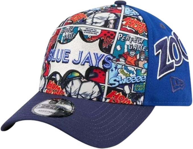 New Era MLB Toronto Blue Jays 9FORTY A-Frame Youth 2025 Players Weekend Comic Adjustable Snapback Hat - Blue