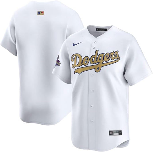 Nike MLB Los Angeles Dodgers World Series Champions 2024 Limited Jersey - White/Gold