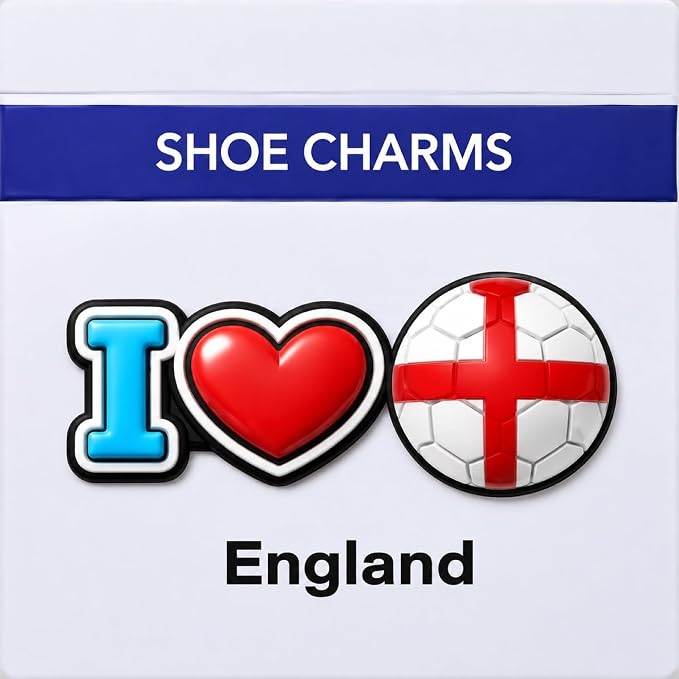 I Heart Soccer Country Flag Shoe Charms For Crocs