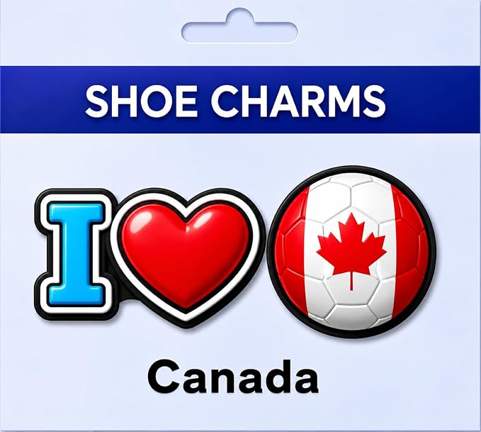 I Heart Soccer Country Flag Shoe Charms For Crocs