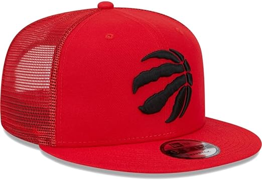 New Era Men's Red Toronto Raptors Team Color Trucker 9FIFTY Snapback Hat