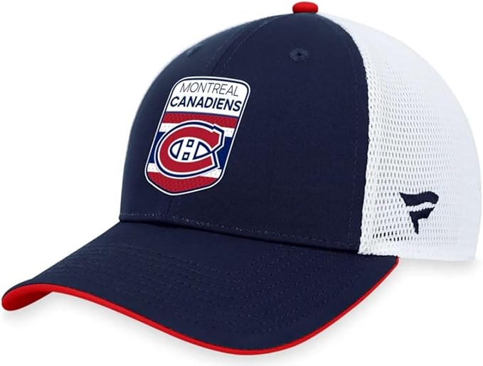 Fanatics NHL Montreal Canadiens 2023 Draft Authentic Pro Trucker Adjustable Hat - Navy/White