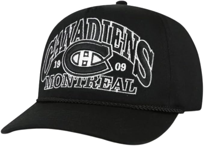 '47 NHL Montreal Canadiens Breakwood Hitch Rope Snapback - Black and White