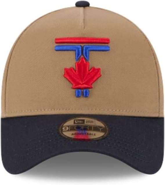 New Era 9FORTY A-Frame MLB Toronto Blue Jays City Connect T Logo Adjustable Snapback Hat - Khaki