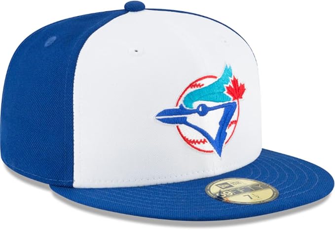 New Era MLB Toronto Blue Jays Cooperstown Logo 59FIFTY Fitted Hat - Royal Blue/White