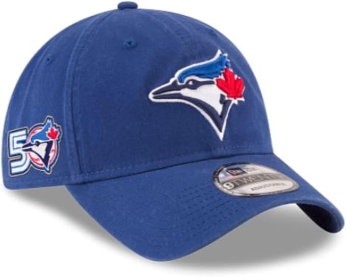 New Era 9TWENTY MLB Toronto Blue Jays 50th Anniversary Side Patch Game Player Replica Adjustable Hat - Royal Blue
