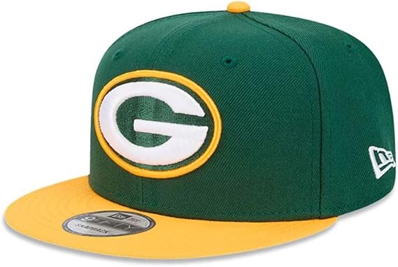New Era NFL 9FIFTY Green Bay Packers Two Tone Adjustable Snapback Hat - Green/Yellow