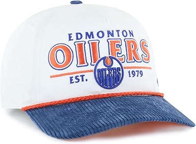 '47 NHL Edmonton Rustic Hitch Adjustable Snapback with Corduroy Brim - White/Blue