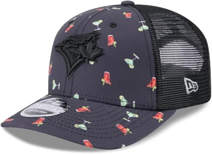 New Era MLB Toronto Blue Jays Adventure Drinks Pattern 9SEVENTY Stretch-Snap Hat - Black