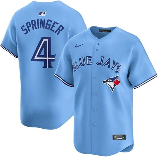 Nike Mens MLB Toronto Blue Jays George Springer Alternate Limited Jersey Stitched Name and Number - Powder Blue