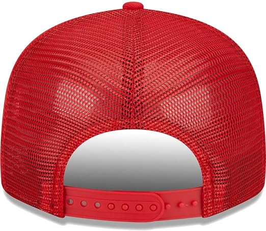 New Era Men's Red Toronto Raptors Team Color Trucker 9FIFTY Snapback Hat