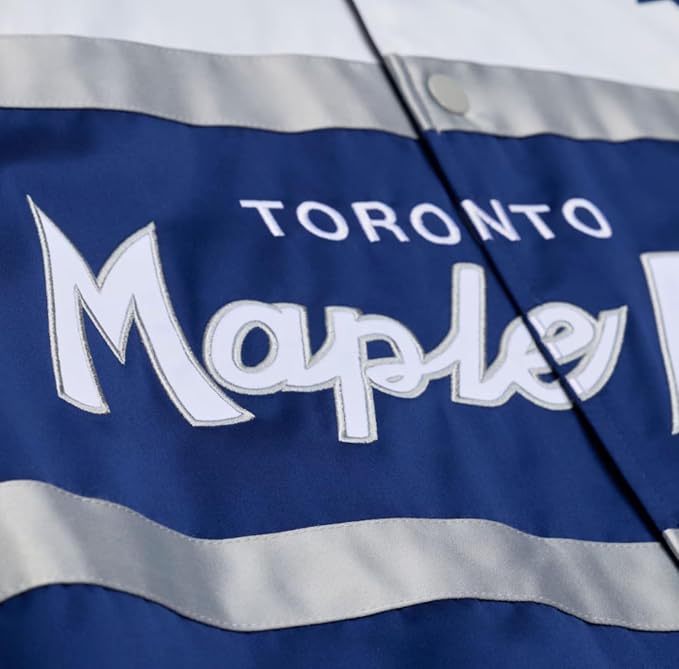 Mitchell & Ness NHL Toronto Maple Leafs Head Coach Lightweight Satin Full-Snap Jacket - Blue/White