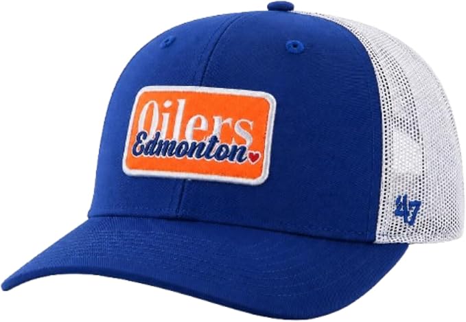 47 NHL Edmonton Oilers with Love Trucker Mesh Adjustable Hat - Royal Blue/White