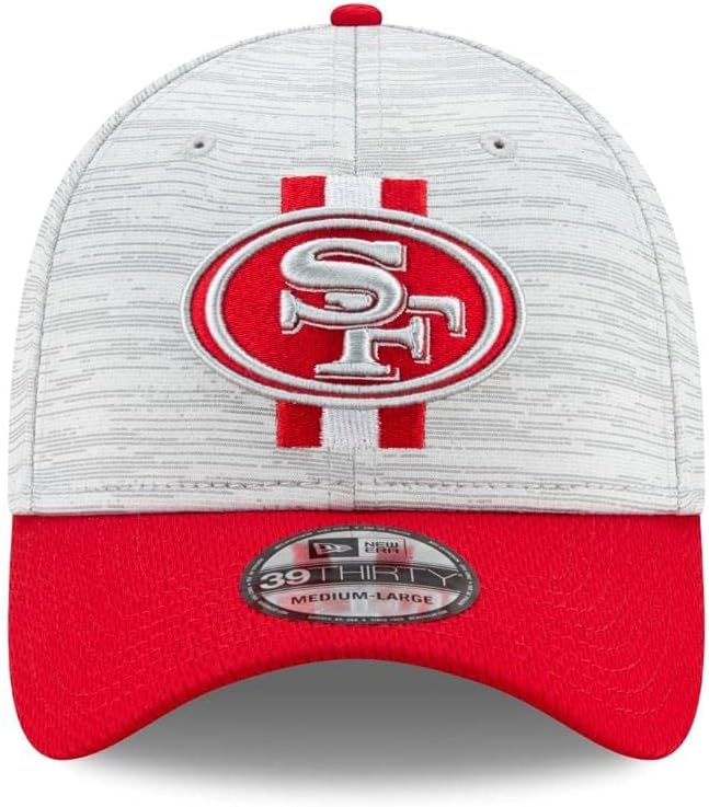 Men's New Era Gray/Scarlet San Francisco 49ers 2021 NFL Training Camp Official 39THIRTY Flex Hat