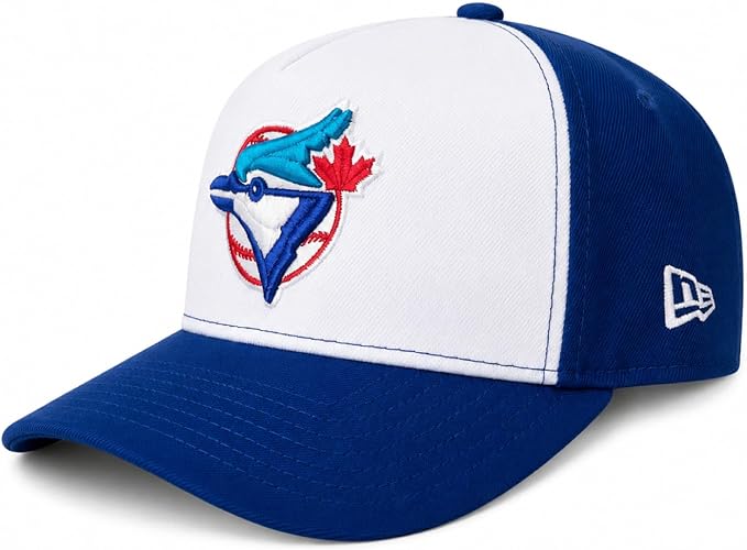 New Era 9FORTY A-Frame MLB Toronto Blue Jays Cooperstown Logo On-Field Adjustable Snapback Hats - Royal Blue/White