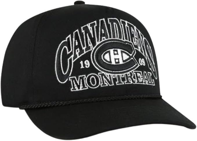 '47 NHL Montreal Canadiens Breakwood Hitch Rope Snapback - Black and White