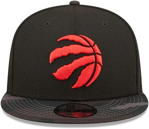 New Era Black Compatible with Raptors Camo Visor 9FIFTY Snapback Hat