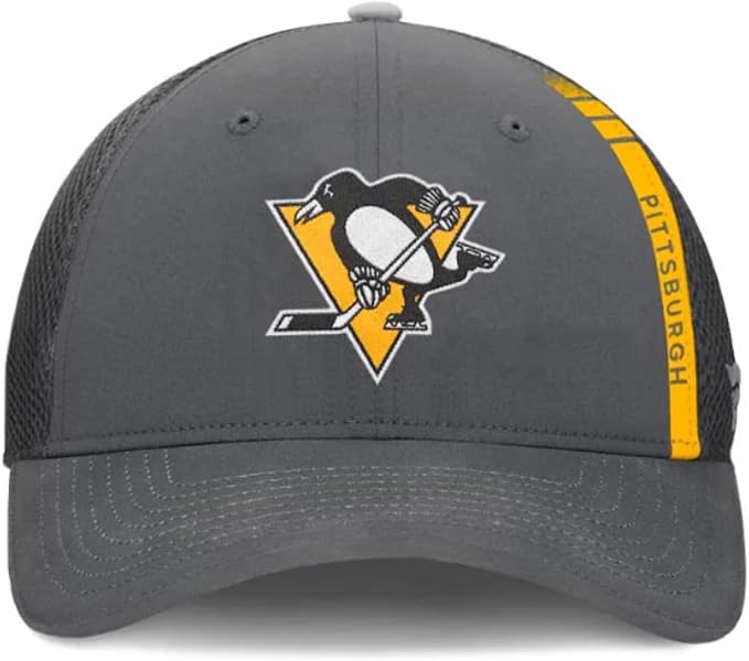 Fanatics NHL Pittsburgh Penguins Authentic Pro Adjustable Trucker Hat - Grey