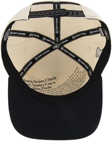 47 NHL Boston Bruins Tabloid Hitch Adjustable Snapback Cap - Black/Beige
