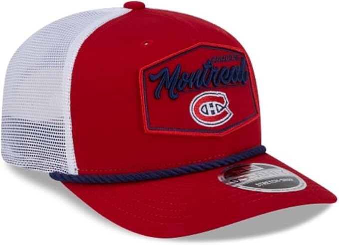 New Era NHL Montreal Canadiens 9SEVENTY Stretch-Snap Patch Adjustable Trucker Hat - Red