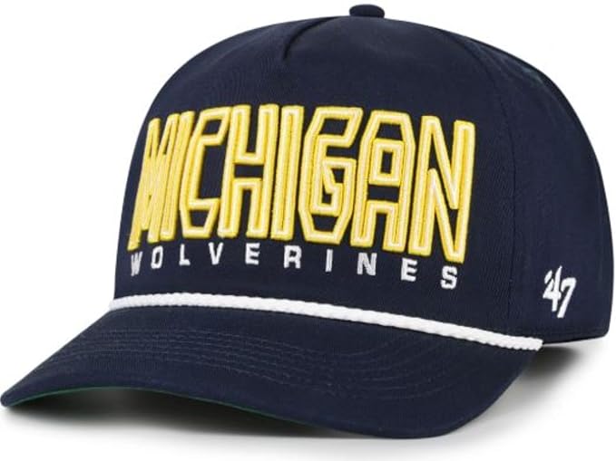 '47 NCAA Michigan Wolverines  Byline Cord Hitch Adjustable Snapback Hat - Dark Navy