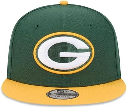 New Era NFL 9FIFTY Green Bay Packers Two Tone Adjustable Snapback Hat - Green/Yellow