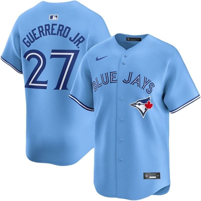 Nike Mens MLB Toronto Blue Jays Vladimir Guerrero Jr. Alternate Limited Jersey Stitched Name and Number - Powder Blue