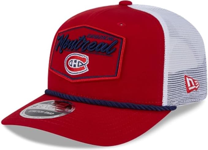 New Era NHL Montreal Canadiens 9SEVENTY Stretch-Snap Patch Adjustable Trucker Hat - Red