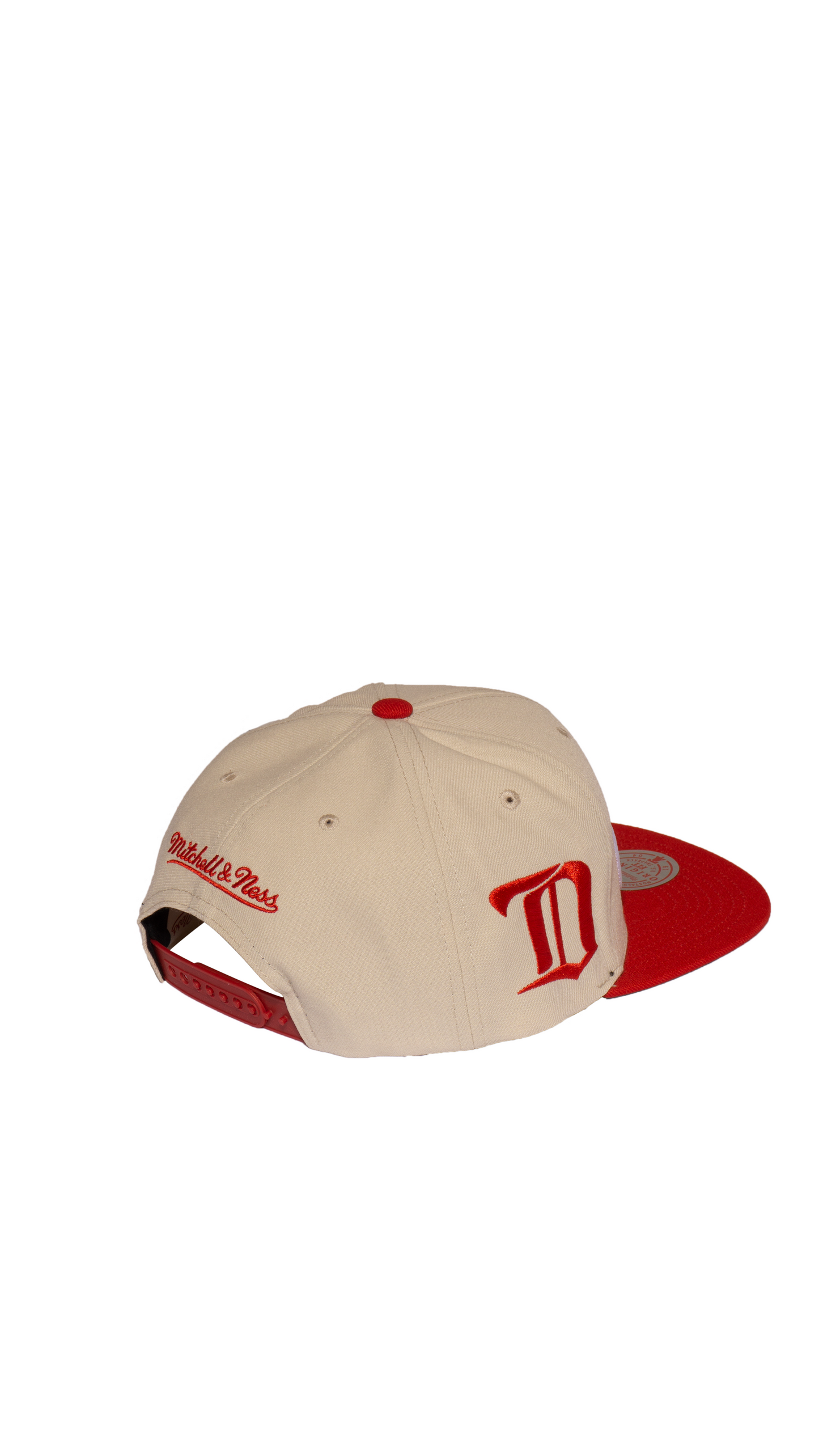 Men’s NHL Detroit Red Wings Mitchell & Ness Alternate Flip Snapback Hat – Cream