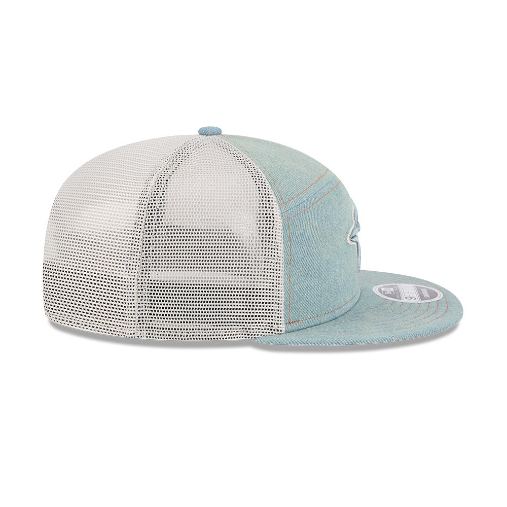 New Era MLB Toronto Blue Jays Denim Split Panel 9FIFTY Adjustable Hat - Blue