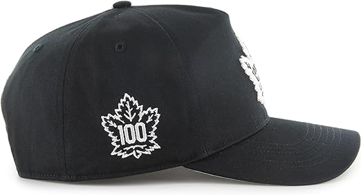 ‘47 NHL Shot Hitch 100th Anniversary Side Patch Snapback - Black and White