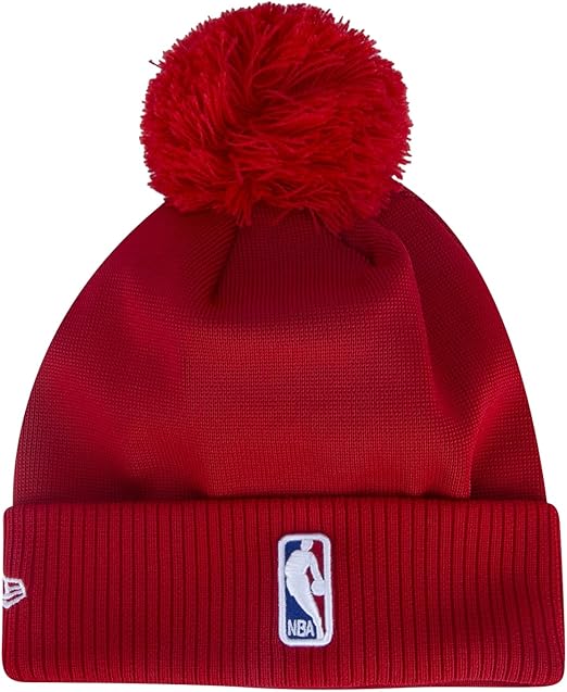 New Era NBA Toronto Raptors 2023 NBA Draft Cuffed Red Knit Hat with Pom