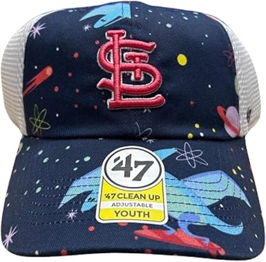 47 MLB Youth St. Louis Space Dino Clean Up Adjustable Hat - Navy