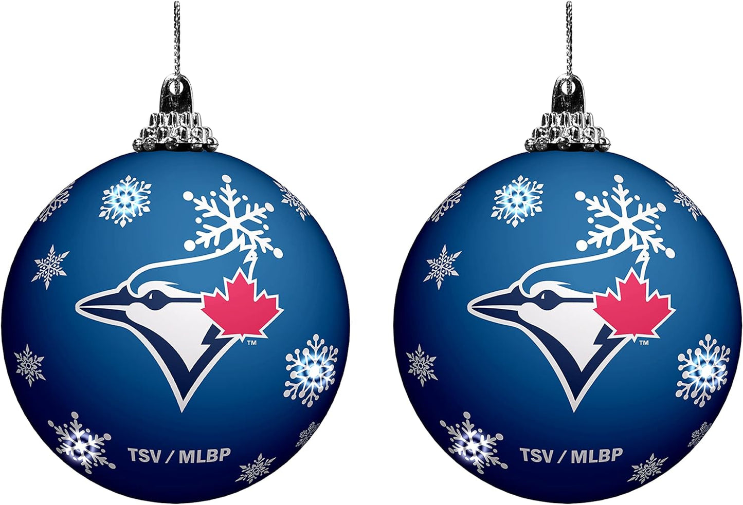 MLB Toronto Blue Jays Light Up Shatterproof Ornament - Pack of 2