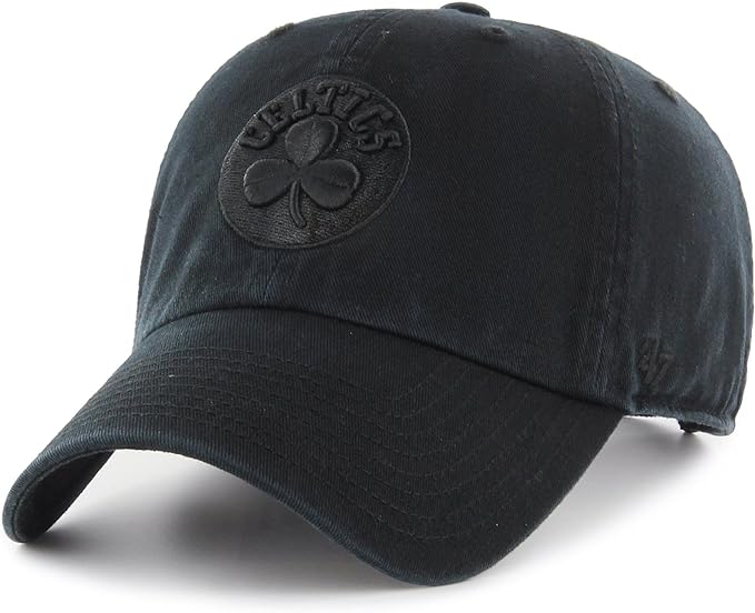 47 NBA Boston Celtics Clean Up Adjustable Cap - Black on Black