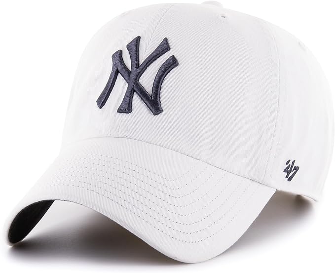 47 MLB New York Yankees White Noise Clean Up Adjustable Hat - White/Charcoal