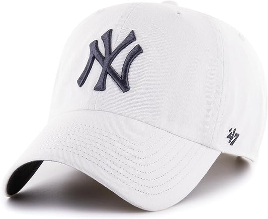 47 MLB New York Yankees White Noise Clean Up Adjustable Hat - White/Charcoal