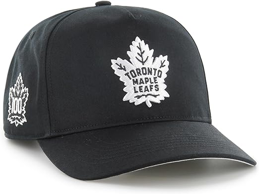 ‘47 NHL Shot Hitch 100th Anniversary Side Patch Snapback - Black and White