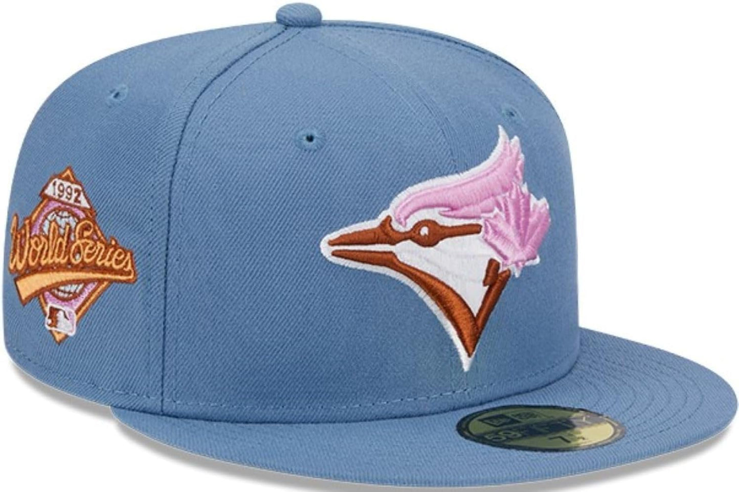 New Era MLB Toronto Blue Jays Color Pack 59FIFTY World Series 1992 Sidepatch Fitted Hat - Blue/Pink