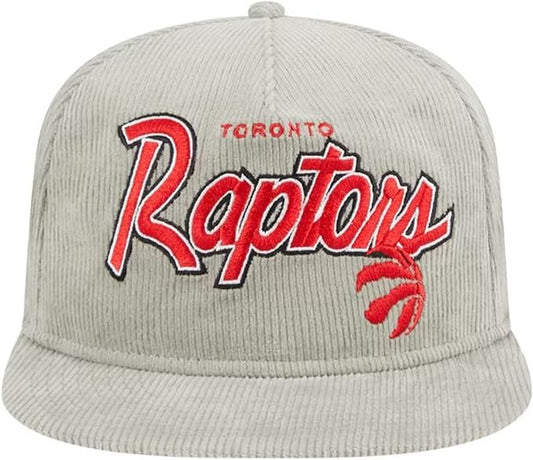 New Era NBA Toronto Raptors Corduroy Golfer Adjustable Snapback Hat - Grey