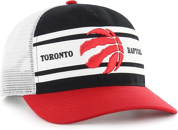 47 NBA Toronto Double Header Hitch Super Stripe Adjustable Cap - Black/White/Red
