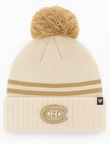'47 Women's NHL Montreal Canadiens Latte Cuff Knit Beanie with Pom - Beige