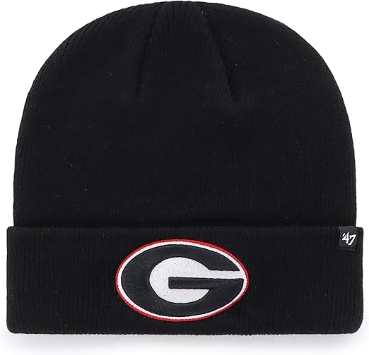 47 NCAA Georgia Bulldogs Raised Cuff Knit Hat - Black