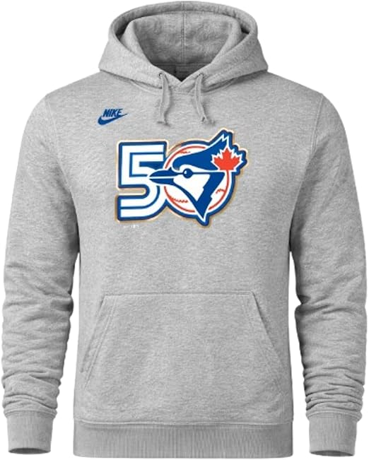 Nike MLB Toronto Blue Jays 50 Seasons Anniversary Ballpark Legend Graphic Pullover Hoodie - Grey
