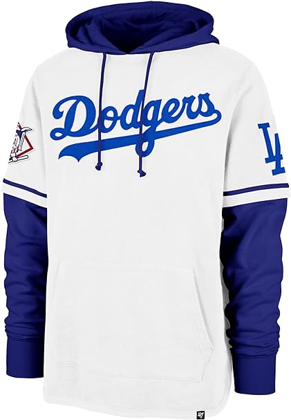 47 MLB Los Angeles Dodgers Trifecta Shortstop Hoodie - White/Blue