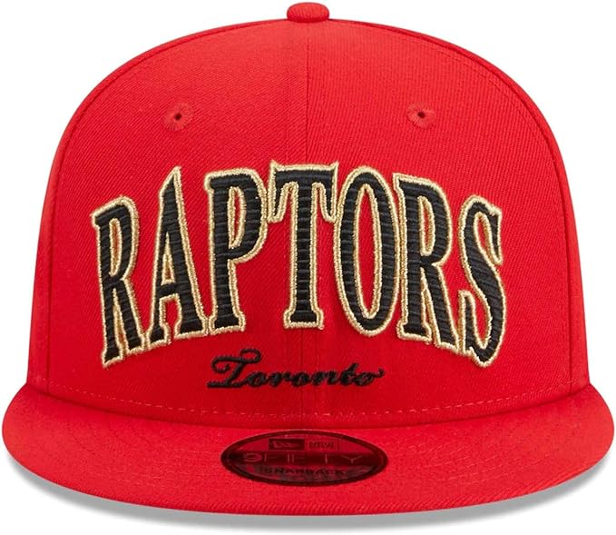 New Era NBA Toronto Raptors Golden Tall Text Throwback 9FIFTY Adjustable Snapback Hat - Red