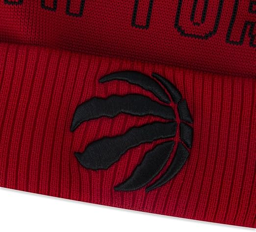 New Era NBA Toronto Raptors 2023 NBA Draft Cuffed Red Knit Hat with Pom